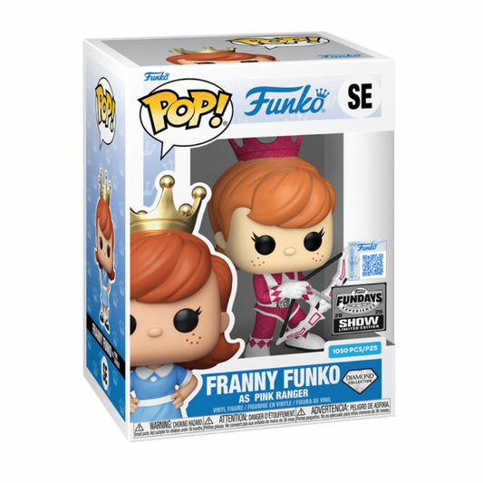 Franny Funko as pink Ranger Fundays Exclusive Show Only (Detalle en caja)